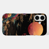 Coques Case-Mate iPhone Lune rouge sur un lac (Verso (horizontal))