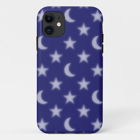 Coques Case-Mate iPhone Lunes bleues et étoiles motif (Dos)
