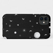 Coques Case-Mate iPhone Lunes et étoiles noires et blanches (Dos (Horizontal))