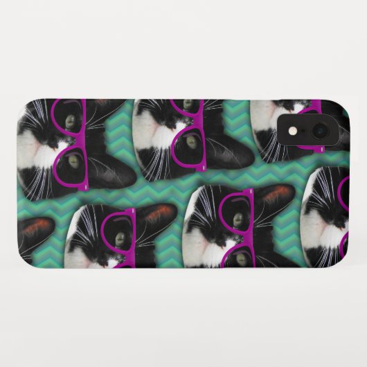 Coques Case-Mate iPhone Lunettes amusantes Tuxedo Chat Motif amusant (Dos (Horizontal))