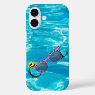 Coques iPhone 16 Lunettes De Soleil cool Sur L'Eau De La Piscine