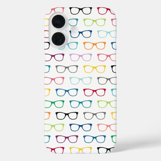 Coques Case-Mate iPhone Lunettes d'oeil Hipster Motif mignon couleur blanc (Verso)