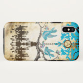 Coques Case-Mate iPhone Lustre à oiseaux Cerisier Monogramme Fleuris (Dos (Horizontal))