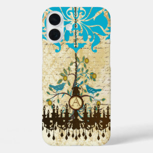 Coques iPhone 16 Plus Lustre à oiseaux vintage Monogram pour iPhone
