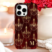 Coques Case-Mate iPhone Lustre en Or Monogramme Rouge