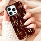 Coques Case-Mate iPhone Lustre en Or Monogramme Rouge