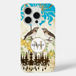 Coque iPhone 15 Pro Lustre Fleur de Cerisier Monogrammé iPhone