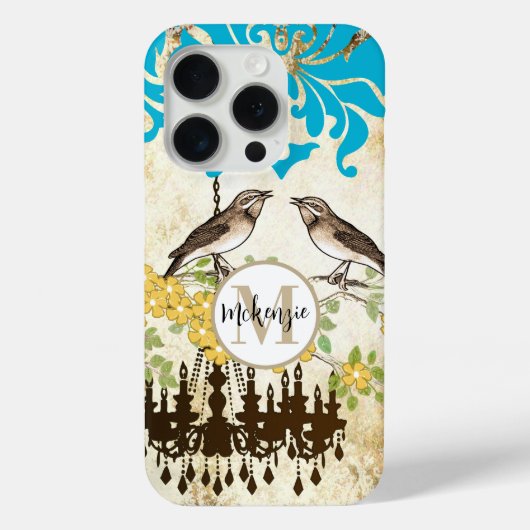 Coques Case-Mate iPhone Lustre Fleur de Cerisier Monogrammé iPhone (Verso)