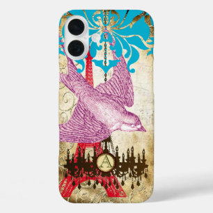 Coques iPhone 16 Plus Lustre Tour Eiffel Oiseaux Vintage Monogramme