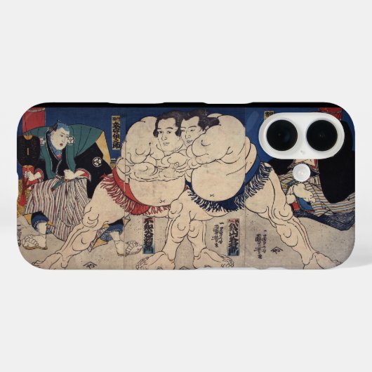 Coques Case-Mate iPhone Lutte de Sumo Japonaise, Kuniyoshi (Verso (horizontal))