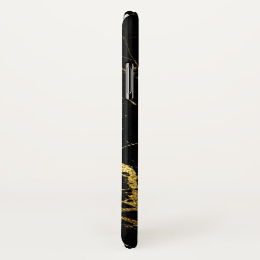 Coques Case-Mate iPhone Luxe Black and Gold Marble (Dos/Droite)