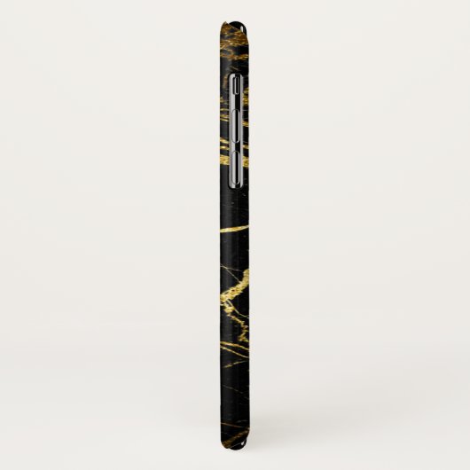 Coques Case-Mate iPhone Luxe Black and Gold Marble (Dos/Gauche)
