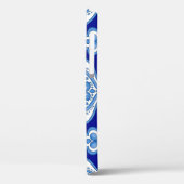 Coques Case-Mate iPhone Luxe blanc-bleu, ornement turc. (Verso / Gauche)