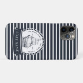 Coques Case-Mate iPhone Luxe Blue Boat Nom de famille (Dos (Horizontal))