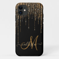 Luxe Chic Black Gold Fringe Parties scintillant ét