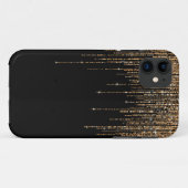Coques Case-Mate iPhone Luxe Chic Black Gold Fringe Parties scintillant ét (Dos (Horizontal))