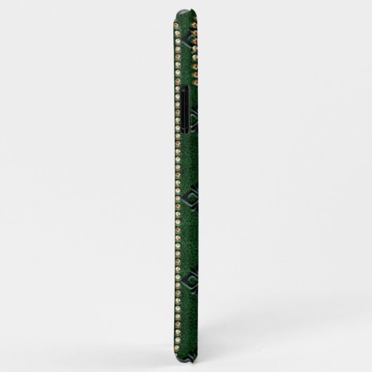 Coques Case-Mate iPhone Luxe Cuir Vert Embedded Floral & Studios (Dos/Droite)