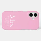 Coques Case-Mate iPhone Luxe Elegance | Date Mme rose et Mariage (Verso (horizontal))