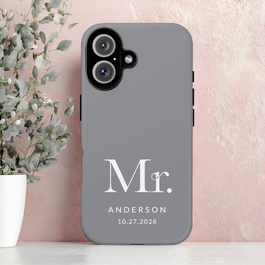 Coques Case-Mate iPhone Luxe Elegance | Grey Mister et Mariage Date