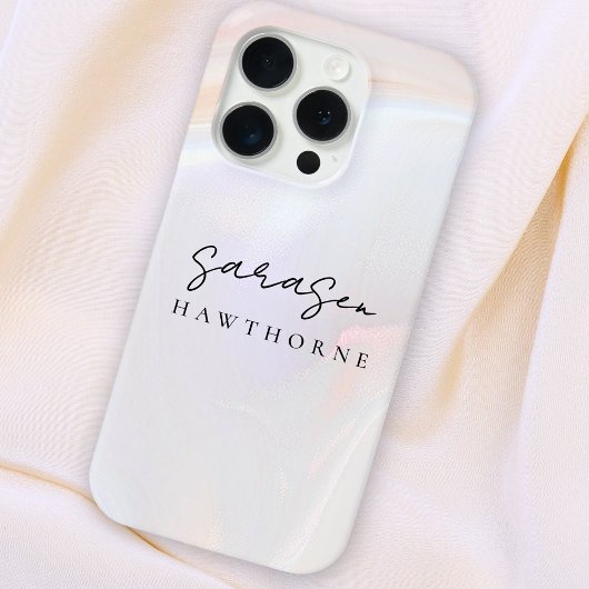 Coques Case-Mate iPhone Luxe Opal Shell Holographic Elegant Nom de script