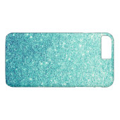 Coques Case-Mate iPhone Luxe turquoise élégant de parties scintillantes (Dos (Horizontal))