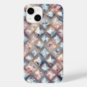 Coque Pour iPhone 14 Luxueux cristal 3D diamant et or rose scintillant