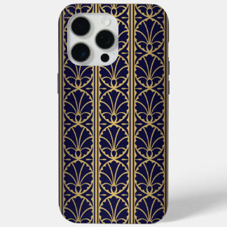 Coque iPhone 15 Pro Max Luxueux Design Textile Art Déco.
