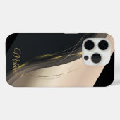 Coques Case-Mate iPhone Luxueux Elegant noir beige or professionnel (Verso (horizontal))