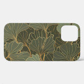 Coques Case-Mate iPhone Luxueux Ginkgo Gold Line Art (Verso (horizontal))