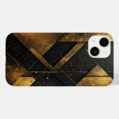 Coques Case-Mate iPhone Luxueux noir et or Abstrait géométrique (Verso (horizontal))