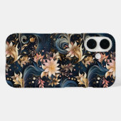 Coques Case-Mate iPhone Luxurious Dark Blue Botanical Garden (Verso (horizontal))