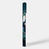 Coques Case-Mate iPhone Luxury 3D Geode Sliced Agate Teal and Gold Druzy C (Verso / Droite)