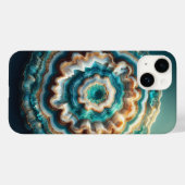 Coques Case-Mate iPhone Luxury 3D Geode Sliced Agate Teal and Gold Druzy C (Verso (horizontal))