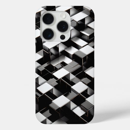 Coques Case-Mate iPhone Luxury 3D Metallic Cube Phone Case Silver & Black (Verso)