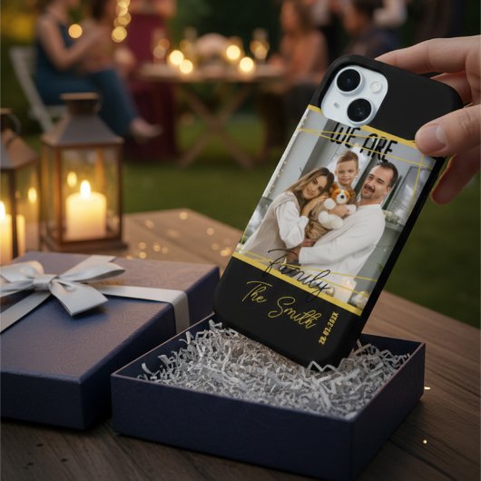 Coques Case-Mate iPhone Luxury Black & Gold Custom Family Photo Keepsake