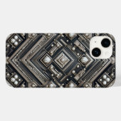 Coques Case-Mate iPhone Luxury Diamond Cut Geometric Art Deco Pattern Gold (Verso (horizontal))