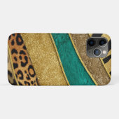 Coques Case-Mate iPhone Luxury Emerald & Gold Safari Leopard Zebra Glitter (Dos (Horizontal))