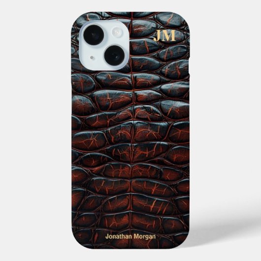 Coques Case-Mate iPhone Luxury Executive Monogram Premium Leather (Verso)