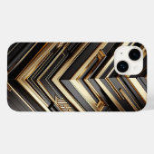 Coques Case-Mate iPhone Luxury Gold and Black Geometric Phone Case Modern (Verso (horizontal))