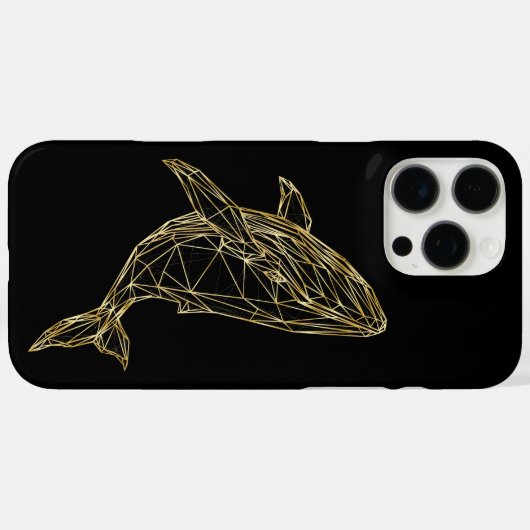 Coques Case-Mate iPhone Luxury Gold Geometric Whale (Verso (horizontal))
