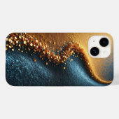 Coques Case-Mate iPhone Luxury Gold Sequin River on Blue Glitter Sand Abst (Verso (horizontal))