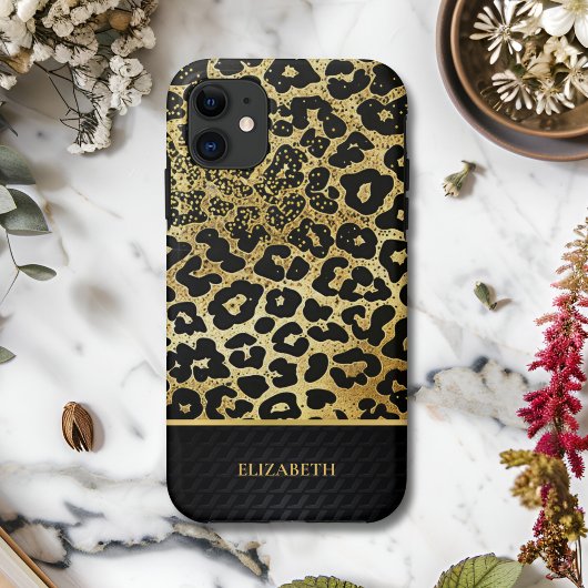 Coques Case-Mate iPhone Luxury Golden Leopard Print – Stylish