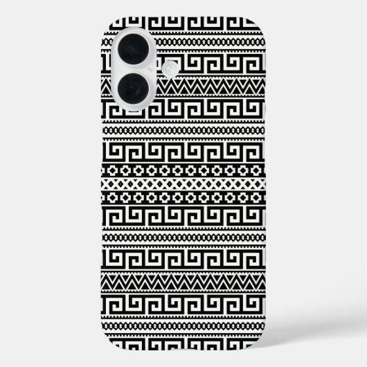 Coques Case-Mate iPhone Luxury Monochrome Ancient Greek Aztec Maze Linear (Verso)