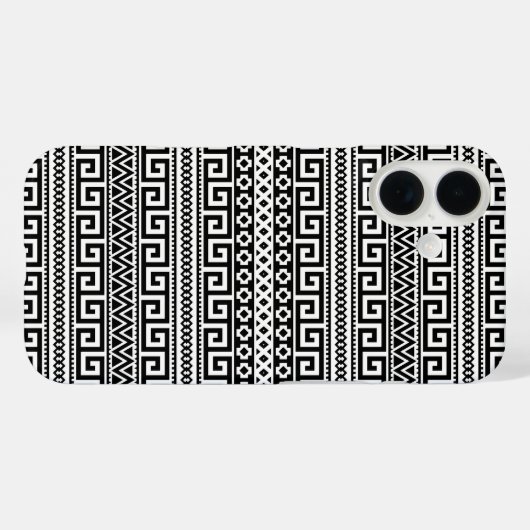 Coques Case-Mate iPhone Luxury Monochrome Ancient Greek Aztec Maze Linear (Verso (horizontal))