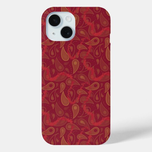 Coques Case-Mate iPhone Luxury Red Orange Brown Paisley Abstrait Magie (Verso)
