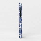 Coques Case-Mate iPhone Luxury Royal Blue and White Baroque Floral Pattern (Dos/Gauche)