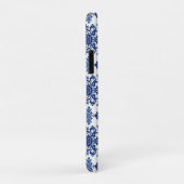 Coques Case-Mate iPhone Luxury Royal Blue and White Baroque Floral Pattern (Dos/Droite)