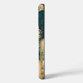 Coques Case-Mate iPhone Luxury Teal & Gold Floral Pattern iPhone Case (Verso / Gauche)