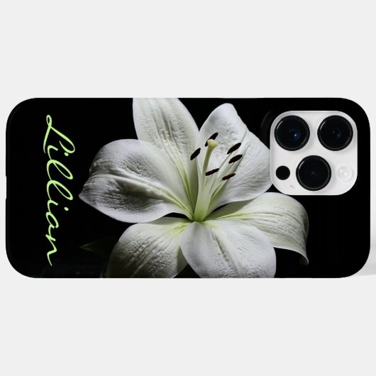 Coques Case-Mate iPhone Lys blancs purs (Verso (horizontal))