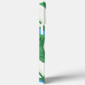 Coques Case-Mate iPhone Lys blancs sur arrière - plan bleu pâle (Verso / Droite)